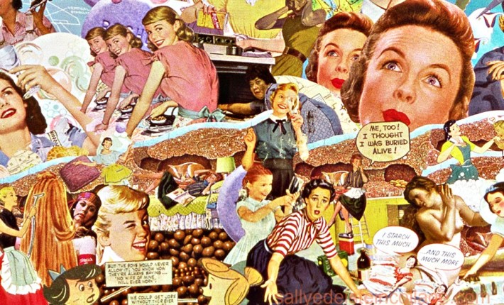 collage appropriated vintage images Sally Edelstein
