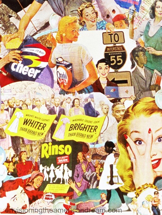 Detail "White Wash" collage by Sally Edelstein