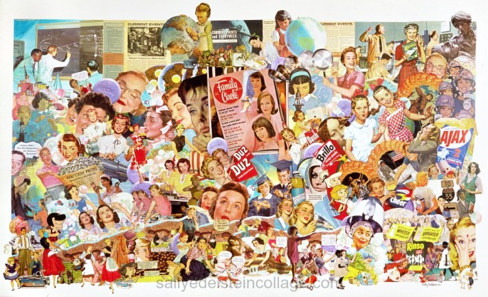 art collage of appropriated vintage images. Collage by Sally Edelstein