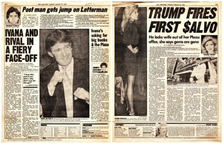 newspaper article 1990 NY Post Donald and Ivana Trump divorce