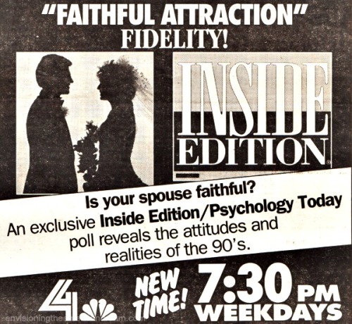 Vintage newspaper ad Inside Editionon Infidelity 