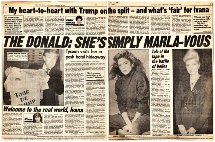 newspaper article 1990 Donald Trump and Marla Maples 