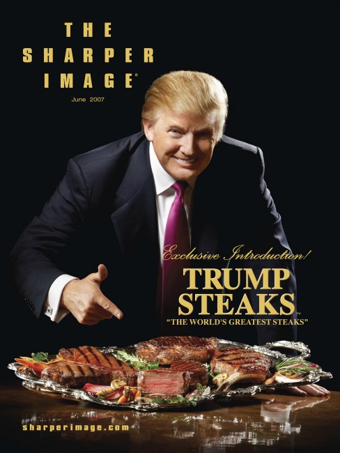 trump steaks Sharper Image