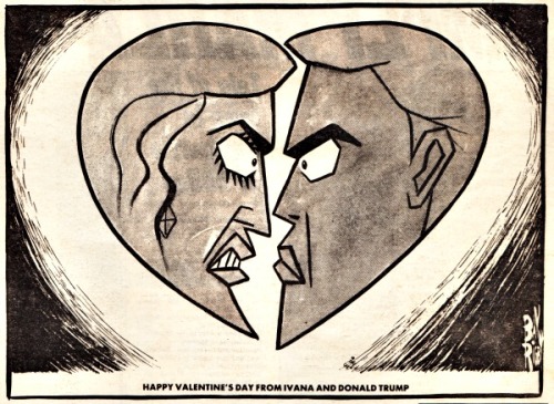 Trump Valentine feb 1990 Post editorial cartoon 