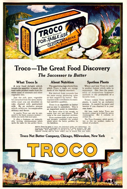 WWI vintage ad for margarine coconut