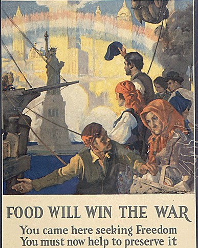 WWI poster Food Conservation Immigrants