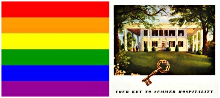 collage Gay flag and Southern Hospitality illustration 