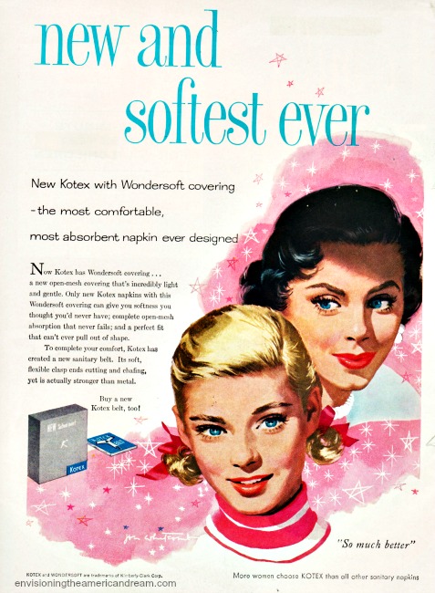 Kotex ad illustration Mother and Daughter by jon Whitcomb