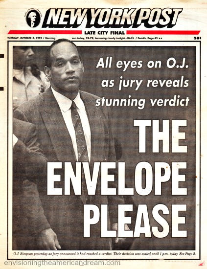 OJ Trial Jury Out NY Post headline 1995 