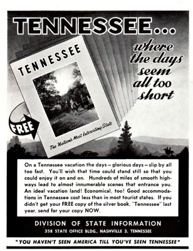 Vintage Tennessee travel ad 