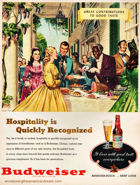 Vintage ad Budweiser Great Contributions to God taste Antebellum south