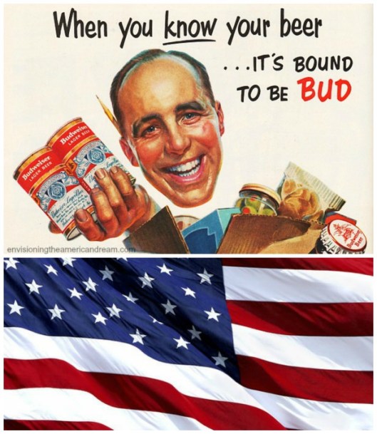 Beer Budweiser patriotic American Flag 