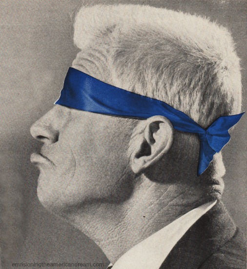 photo of man with blindfold on