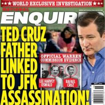 National Enquiere headline Cruz and JFK and Oswald