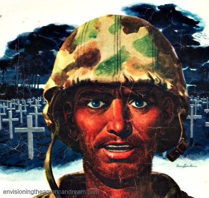 Vintage illustration WWII Soldier