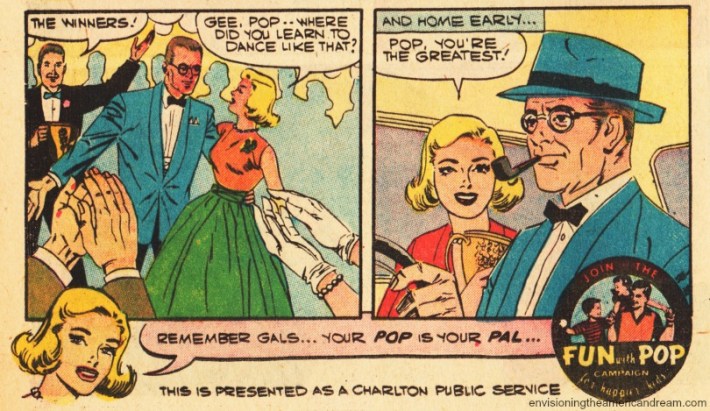 Vintage Public Service ad "Fun With Pop" from "I Love You"Comic Charlston Publications 1959 