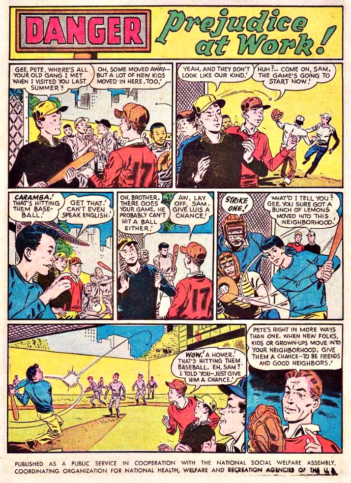 comics Prejudice at work 1957 Blackhawk comics