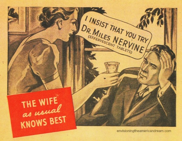 Vintage ad Dr Miles Nervine husband and wife 