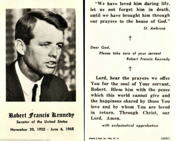 Kennedy RFK Memorial card