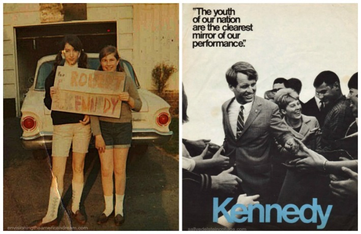 Kennedy Robert campaign at home sally Karen 1968
