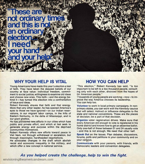 Kennedy Campaign literature 1968