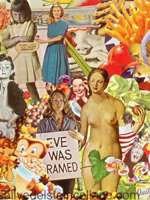 Detail Collage- Constant Cravings by Sally Edelstein. Collage composed of appropriated vintage images