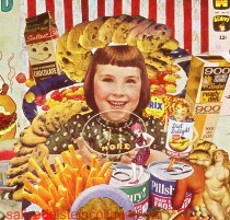 Detail Collage- Constant Cravings by Sally Edelstein. Collage composed of appropriated vintage images