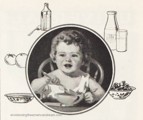 vintage 1920s child eating