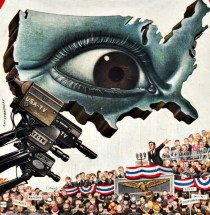 vintage illustration TV cameras at convention