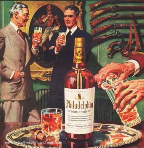 Vintage illustration Philadelphia Whiskey Ad