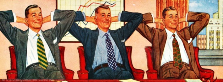 Vintage illustration business men 1950's