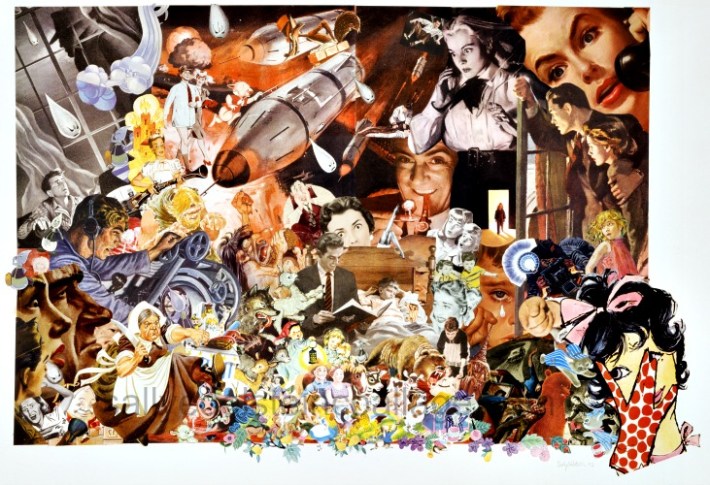 Collage by Sally Edelstein "Bedime Stories: Sweet Dreams" Appropriated images. 