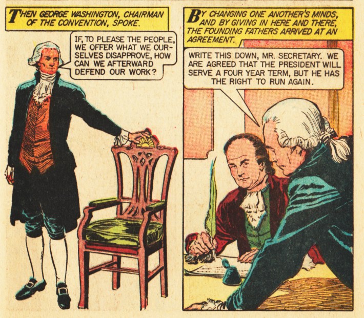 vintage comics American presidents George washington
