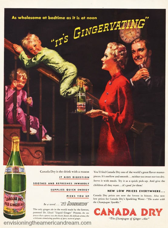 vintage ad Cnada dry illustration of family