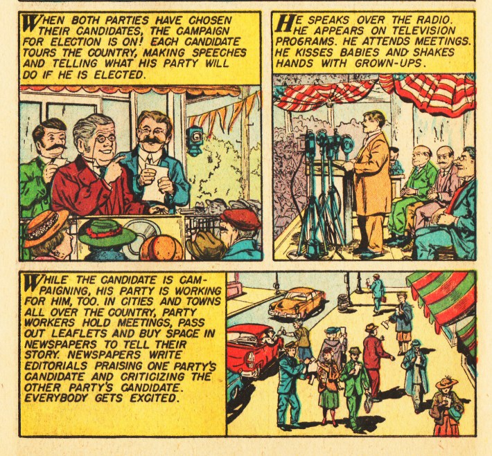 electing-president-comic book vintage illustration