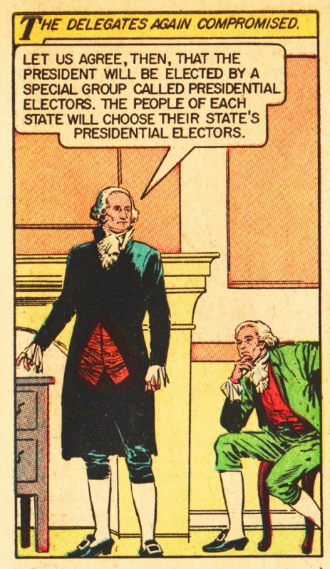vintage comic book illustration George Washington