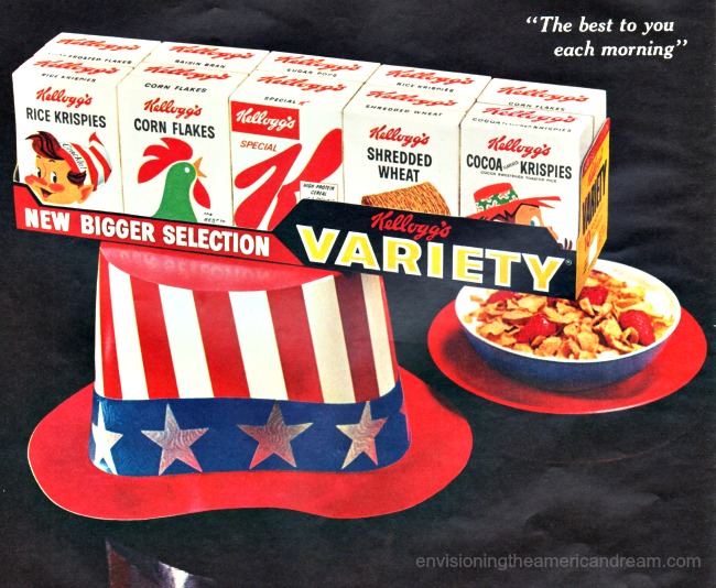 vintage ad Uncle sam hat Kellogg's cereal