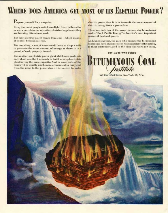 Vintage coal ad Bituminous Coal Institute 1944