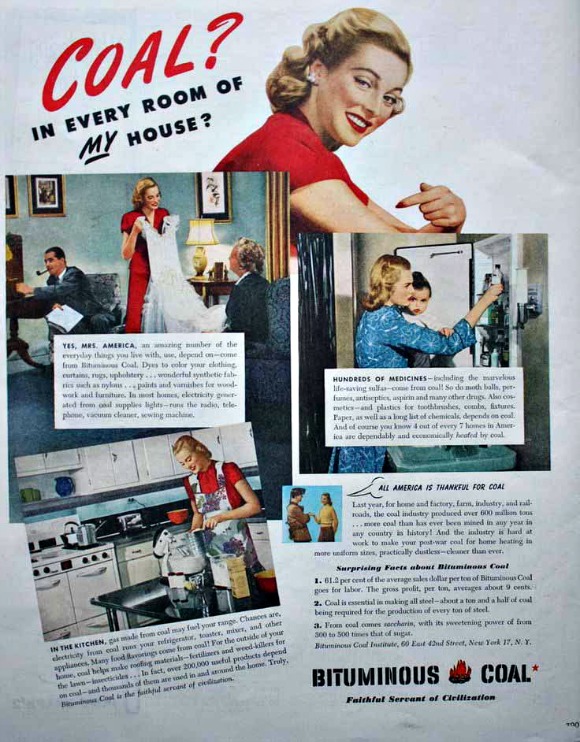 Vintage ad Bituminous Coal Institute 1945