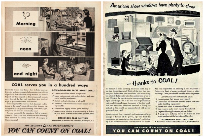 Vintage ads 1950-1952 Bitminous Coal Institute 