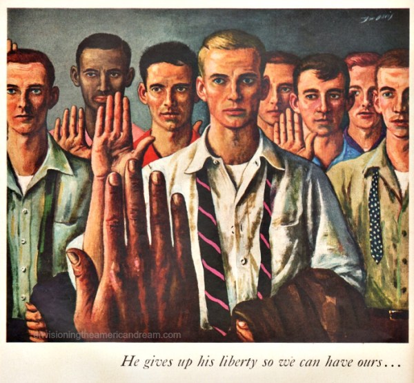 Vintage Ad John Hancock 1955 Illustration inductees army