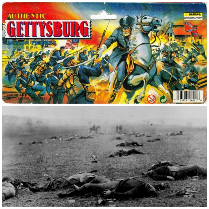 Vintage box Gettysburg Action Figures and Mathew Brady Photo Dead at Gettysburg