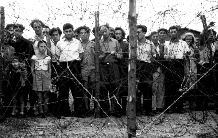 Holocaust survivors in a Displaced persons Camp
