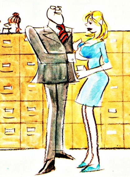 Vintage cartoon Penthouse office sexual harrasment
