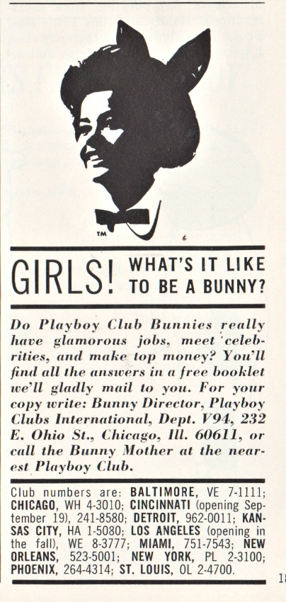 Vintage ad for Playboy Bunny 1964
