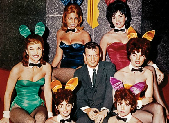 Playboy Hugh Hefner and Playboy Bunnies 1960