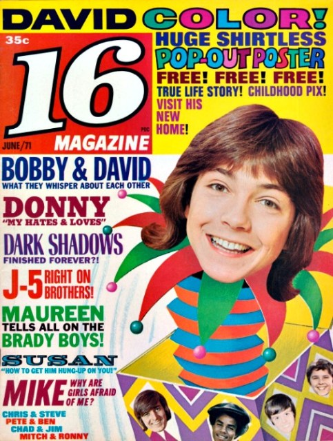 Vintage Teen Magazine 16 Cover with David Cassidy Teen Magazine 16 cover with david Cassidy