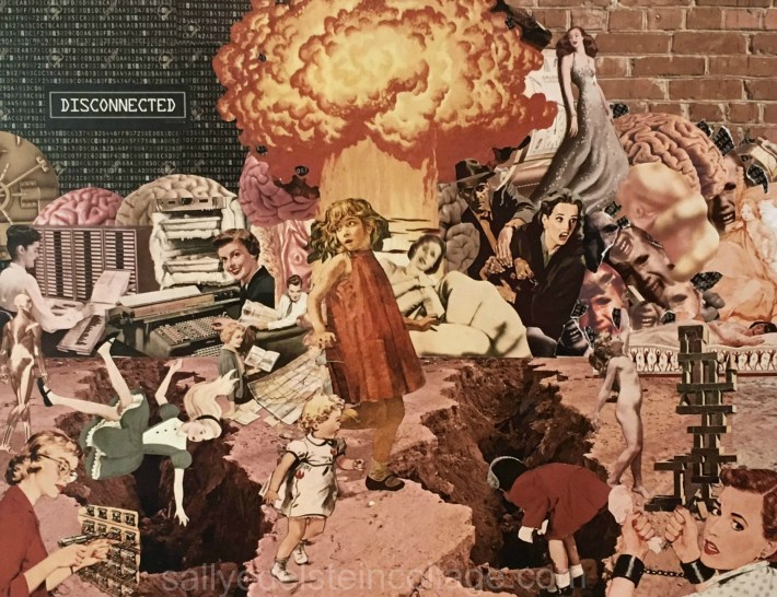 Art Sally Edelstein collage vintage approprated images Traumatic Memory