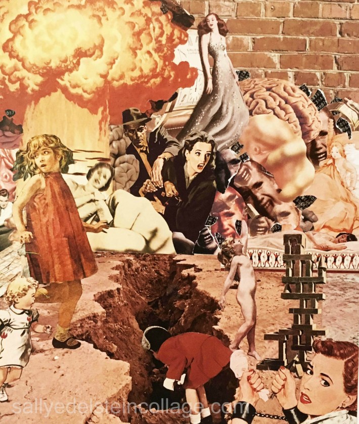 Art Collage of appropriated images Traumatic memory Sally Edelstein