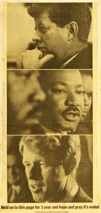 Anti Gun Advertisement newspaper 1969 John Kennedy Robert kennedy Martin Luther King 